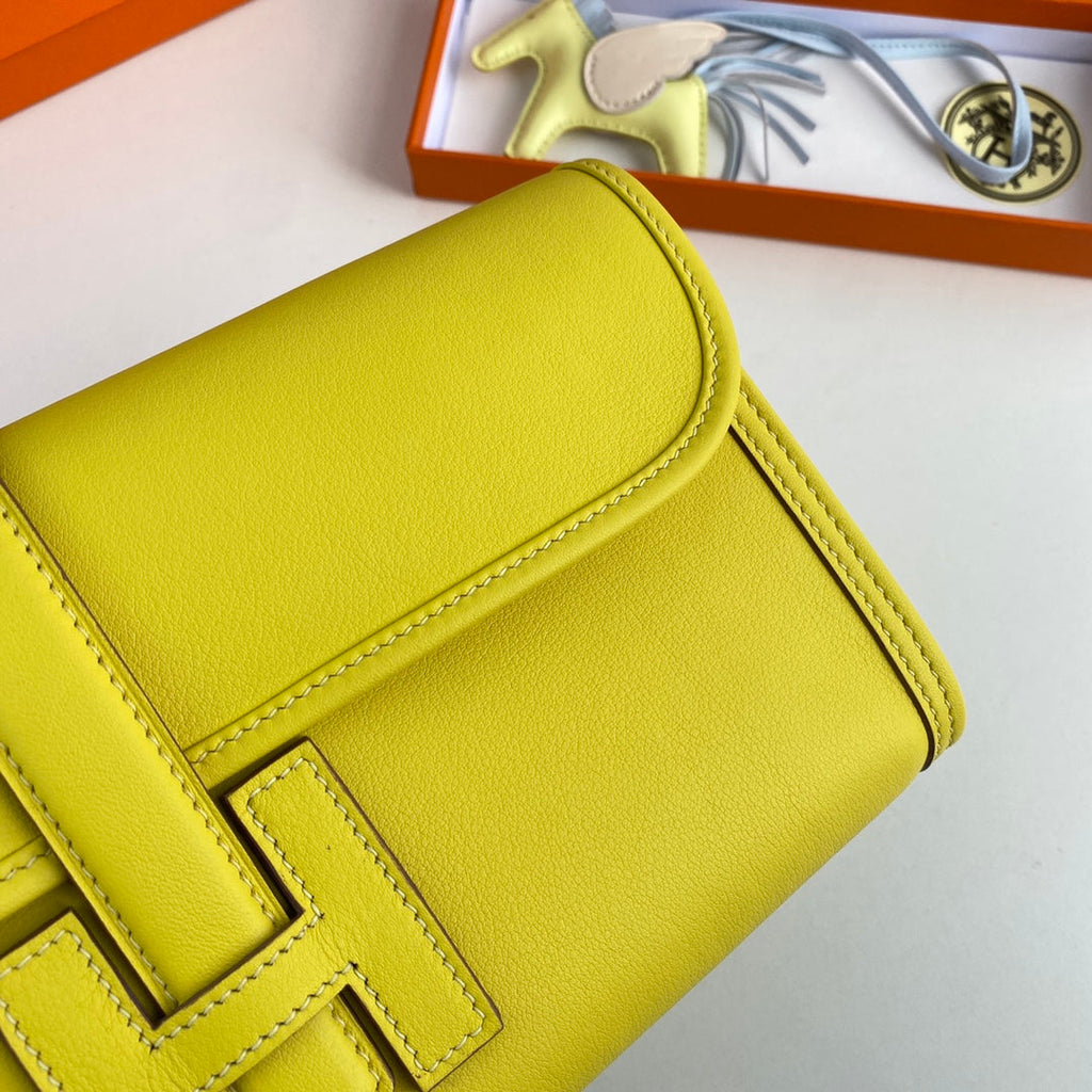 Hermes Wallet Clutch Swift Leather 29cm In Lemon Yellow