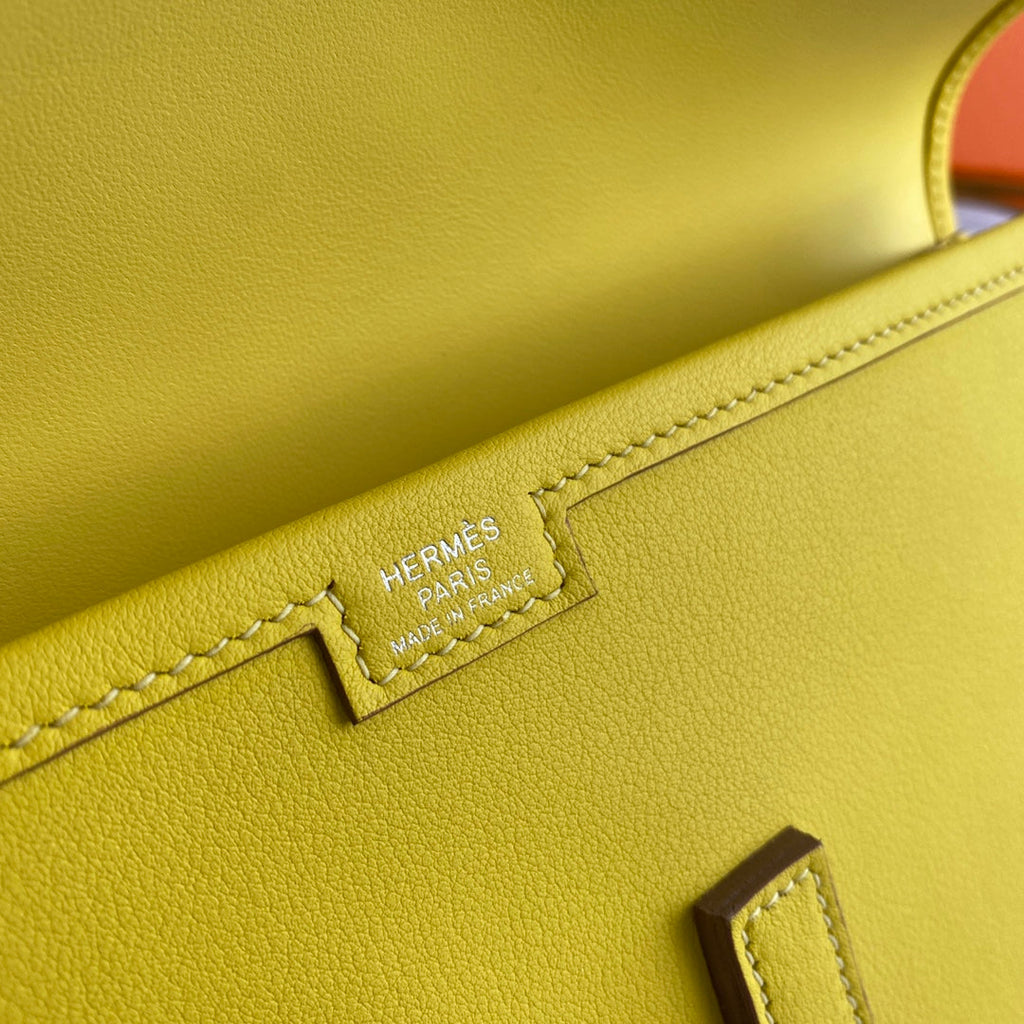 Hermes Wallet Clutch Swift Leather 29cm In Lemon Yellow