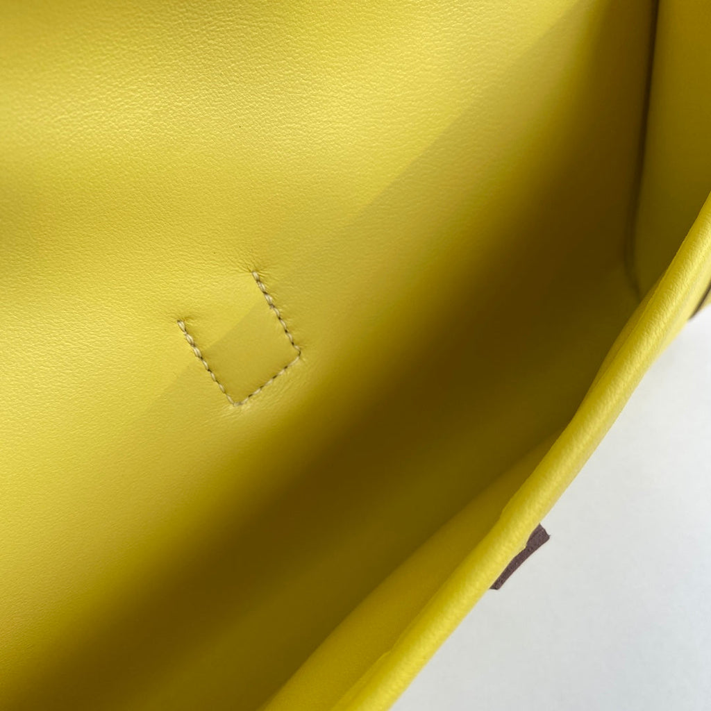 Hermes Wallet Clutch Swift Leather 29cm In Lemon Yellow