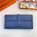 Hermes Wallet Clutch Swift Leather 29cm In Blue