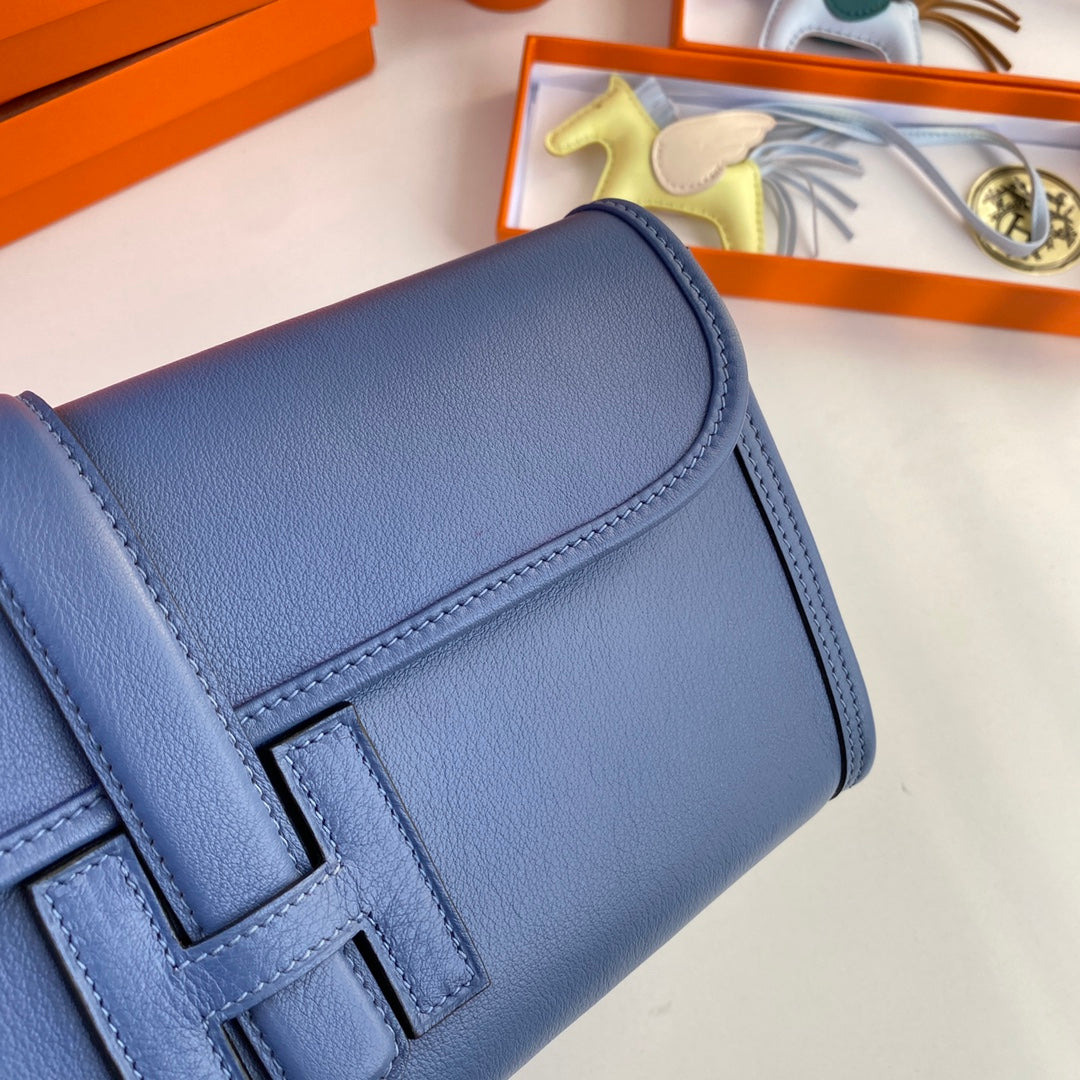 Hermes Wallet Clutch Swift Leather 29cm In Blue