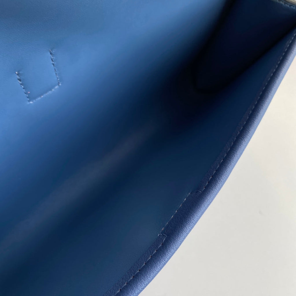 Hermes Wallet Clutch Swift Leather 29cm In Blue