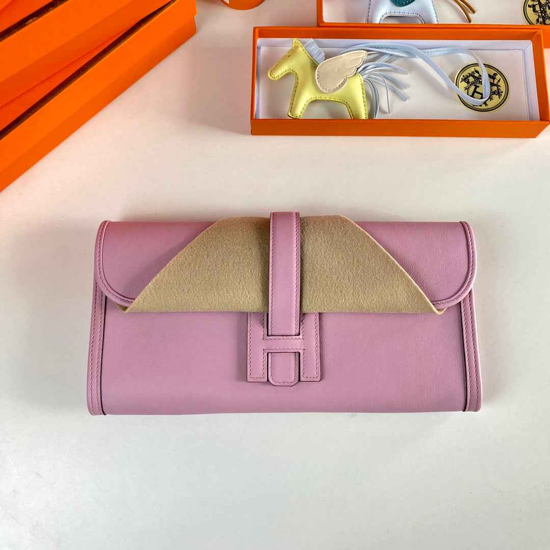Hermes Wallet Clutch Swift Leather 29cm In Light Purple