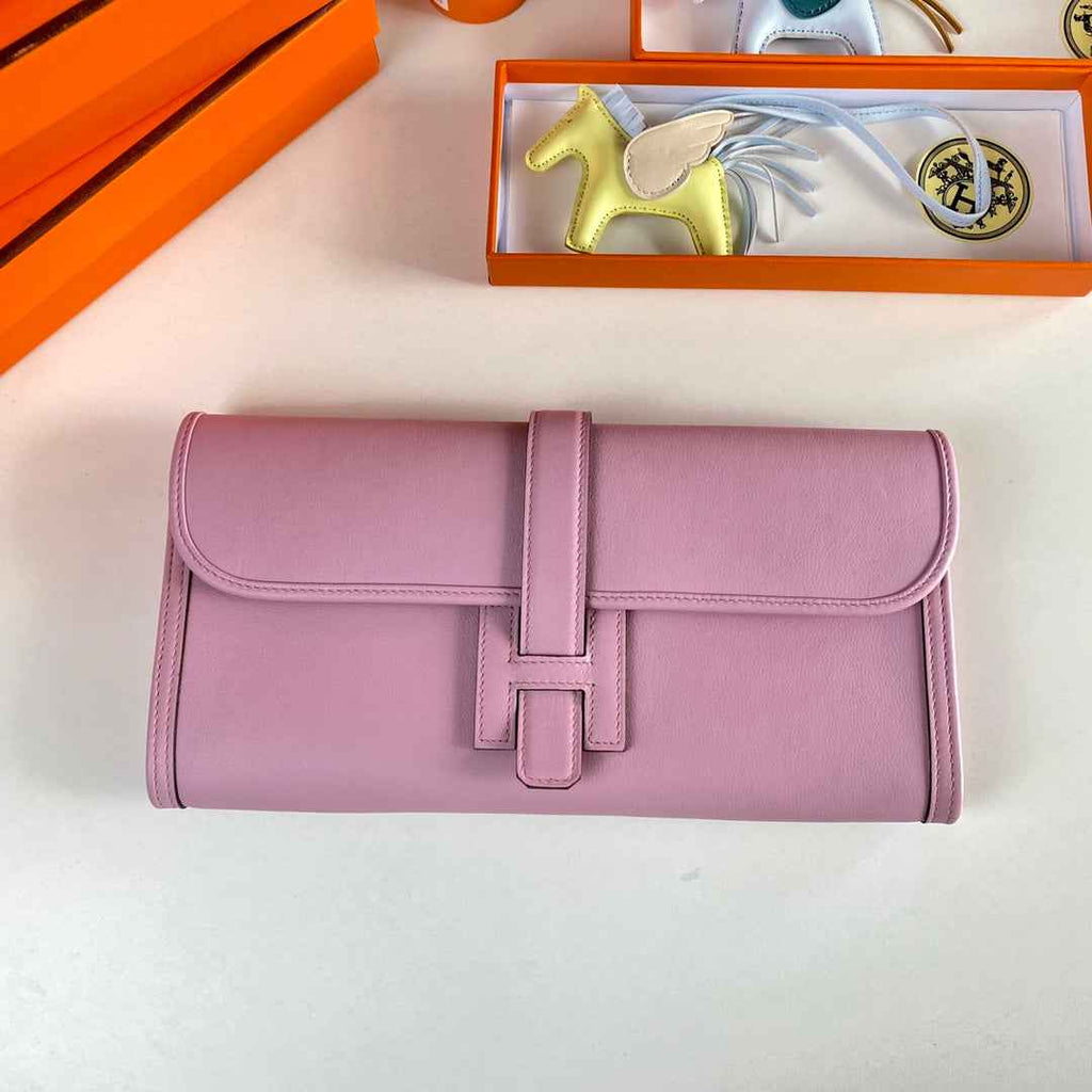 Hermes Wallet Clutch Swift Leather 29cm In Light Purple