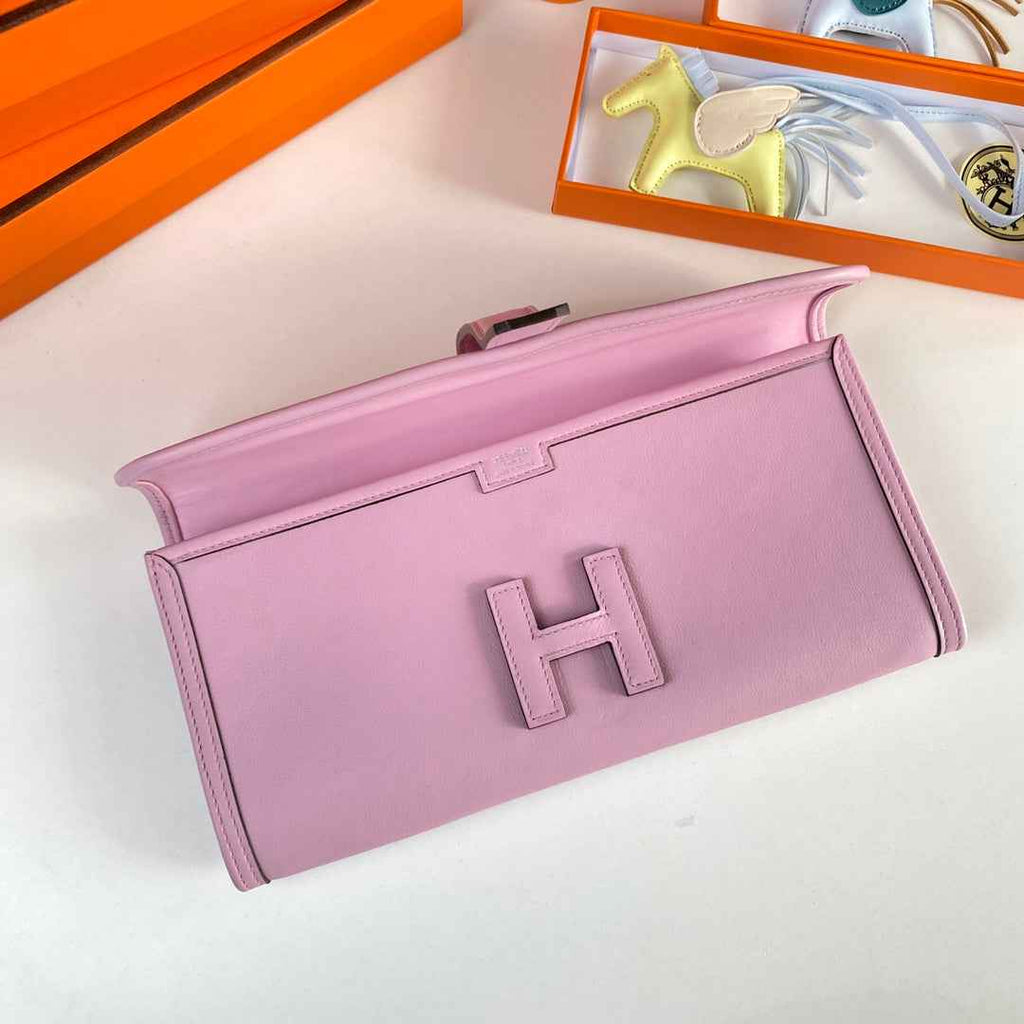 Hermes Wallet Clutch Swift Leather 29cm In Light Purple