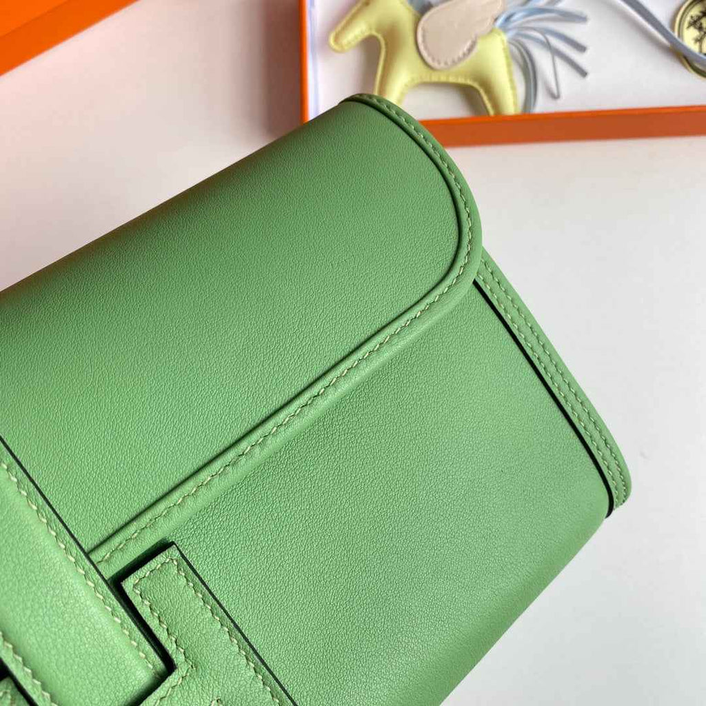 Hermes Wallet Clutch Swift Leather 29cm In Light Green
