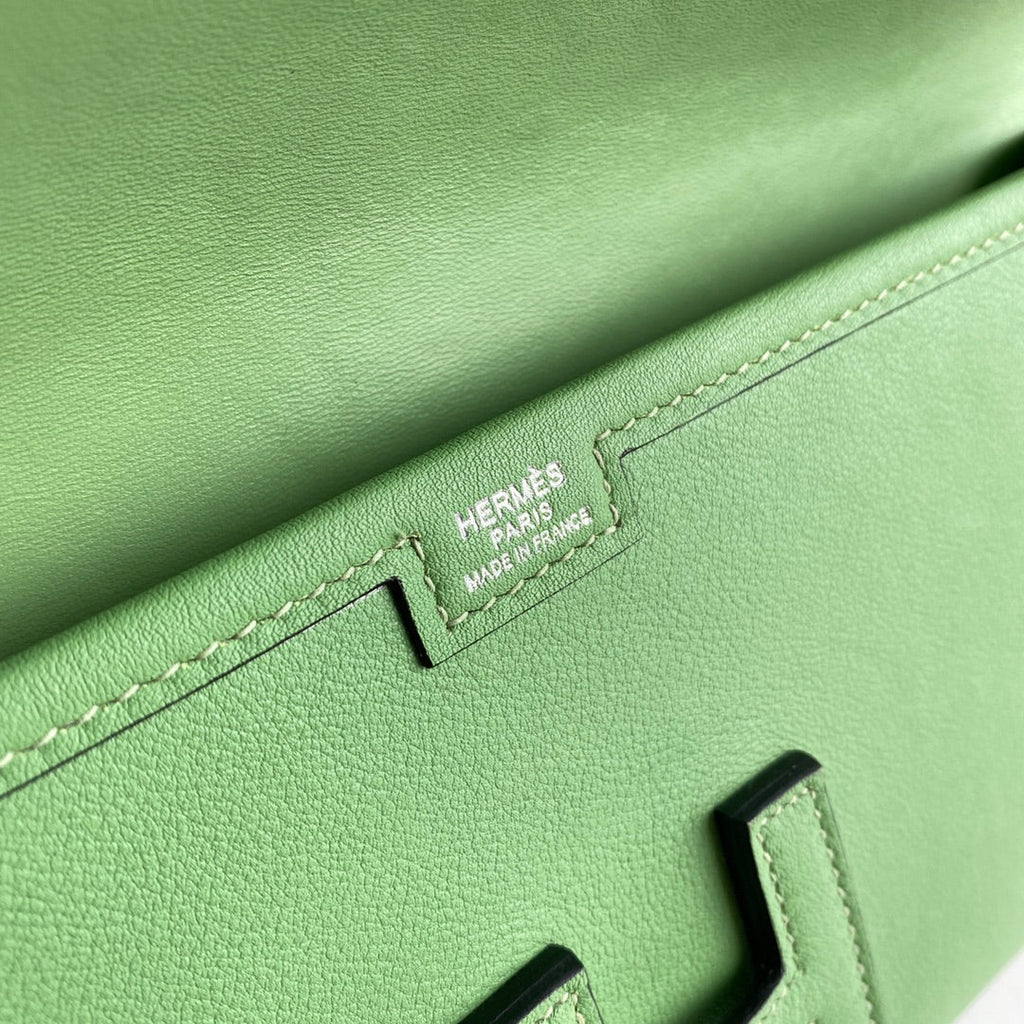 Hermes Wallet Clutch Swift Leather 29cm In Light Green
