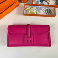 Hermes Wallet Clutch Swift Leather 29cm In Plum