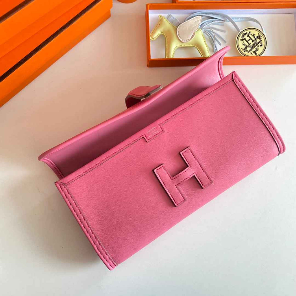 Hermes Wallet Clutch Swift Leather 29cm In Pink