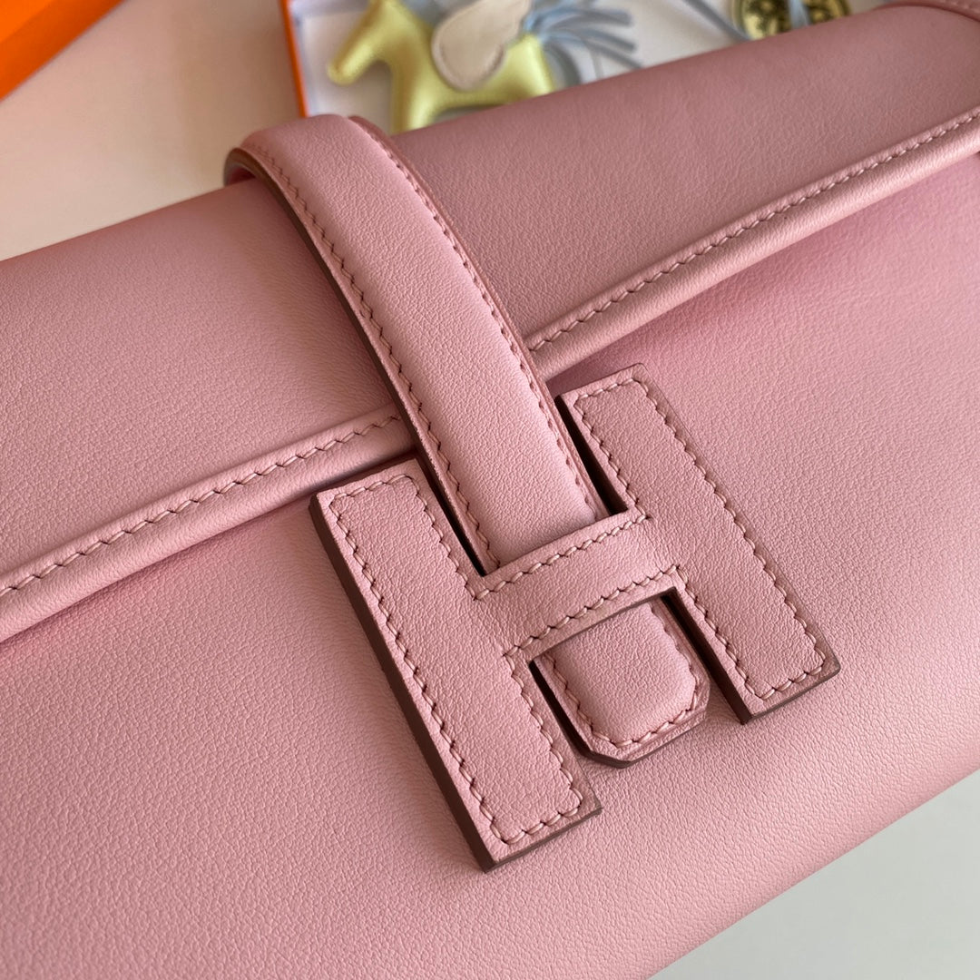 Hermes Wallet Clutch Swift Leather 29cm In Light Pink