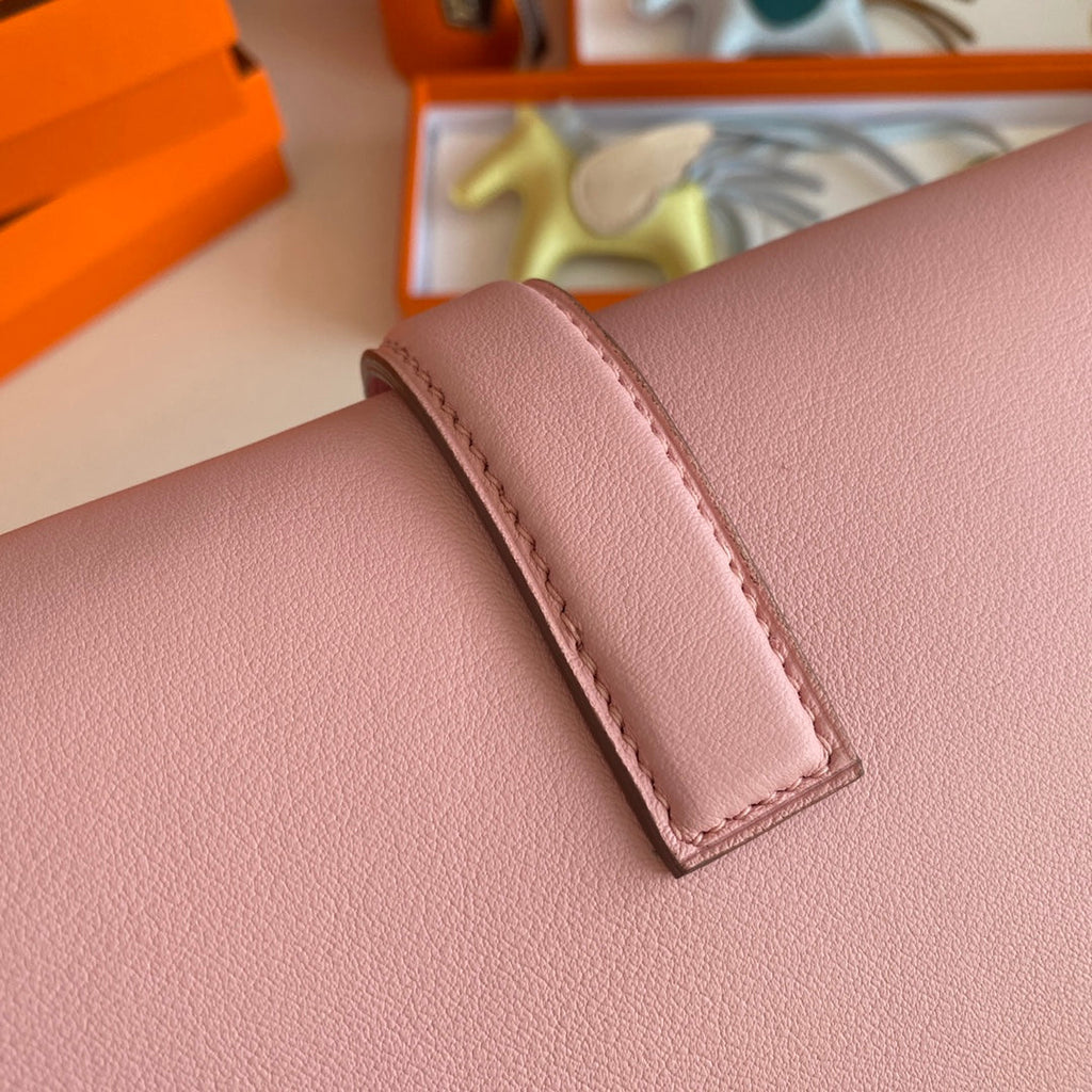 Hermes Wallet Clutch Swift Leather 29cm In Light Pink