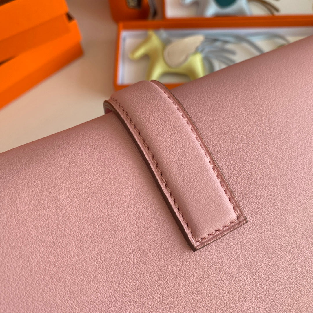 Hermes Wallet Clutch Swift Leather 29cm In Light Pink