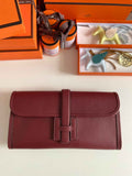 Hermes Wallet Clutch Swift Leather 29cm In Wine Red