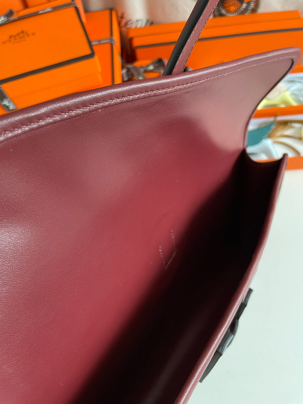 Hermes Wallet Clutch Swift Leather 29cm In Wine Red