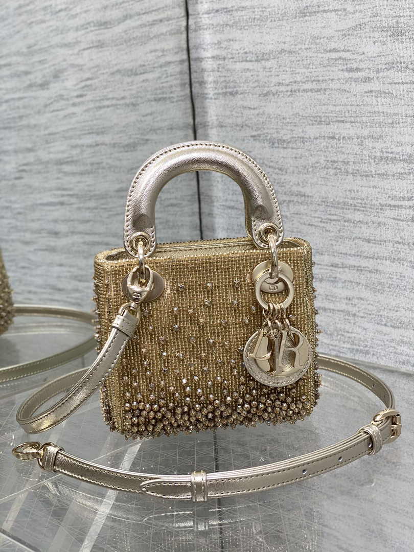 Lady Dior Micro Bag S0856 Gold Lambskin - Default Title - View 2