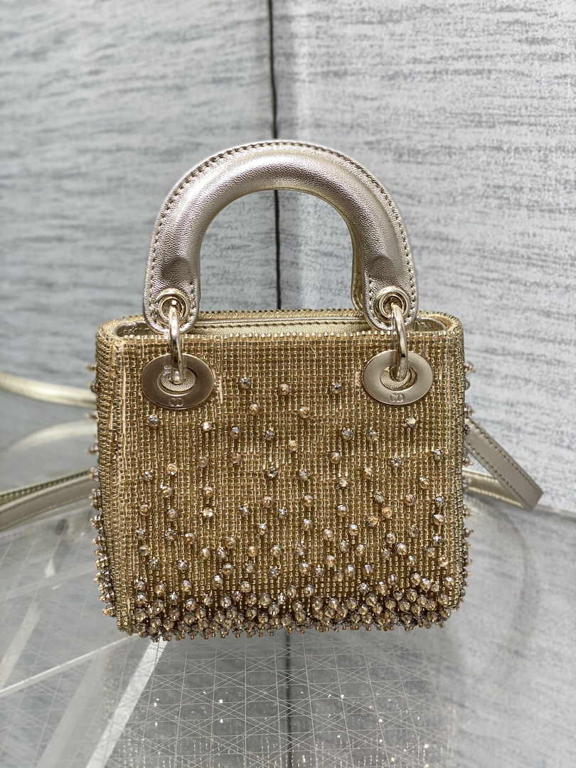 Lady Dior Micro Bag S0856 Gold Lambskin - Default Title - View 3