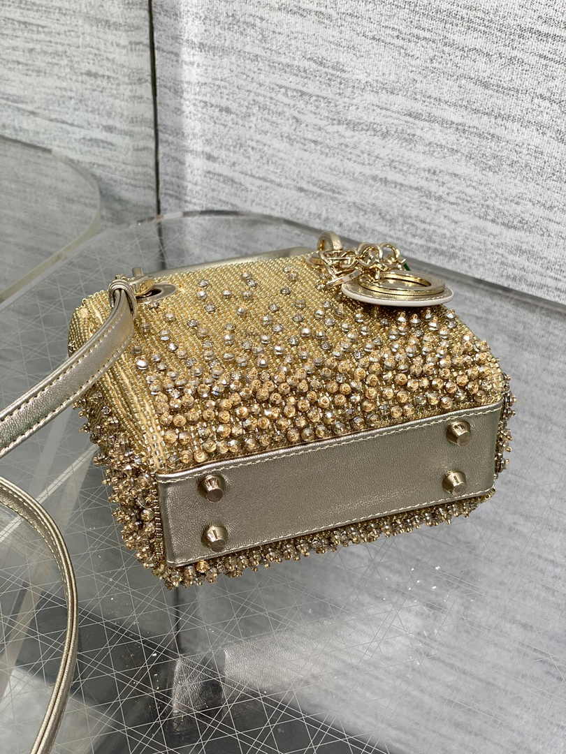 Lady Dior Micro Bag S0856 Gold Lambskin - Default Title - View 5