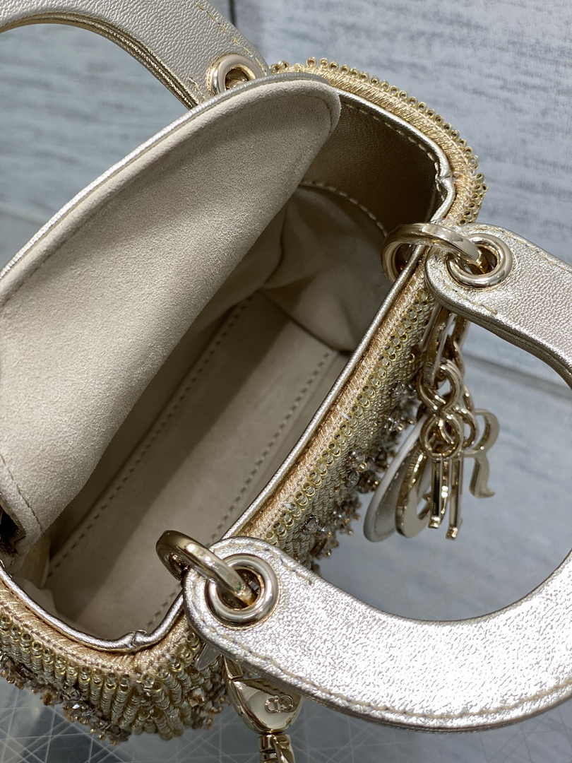 Lady Dior Micro Bag S0856 Gold Lambskin - Default Title - View 6