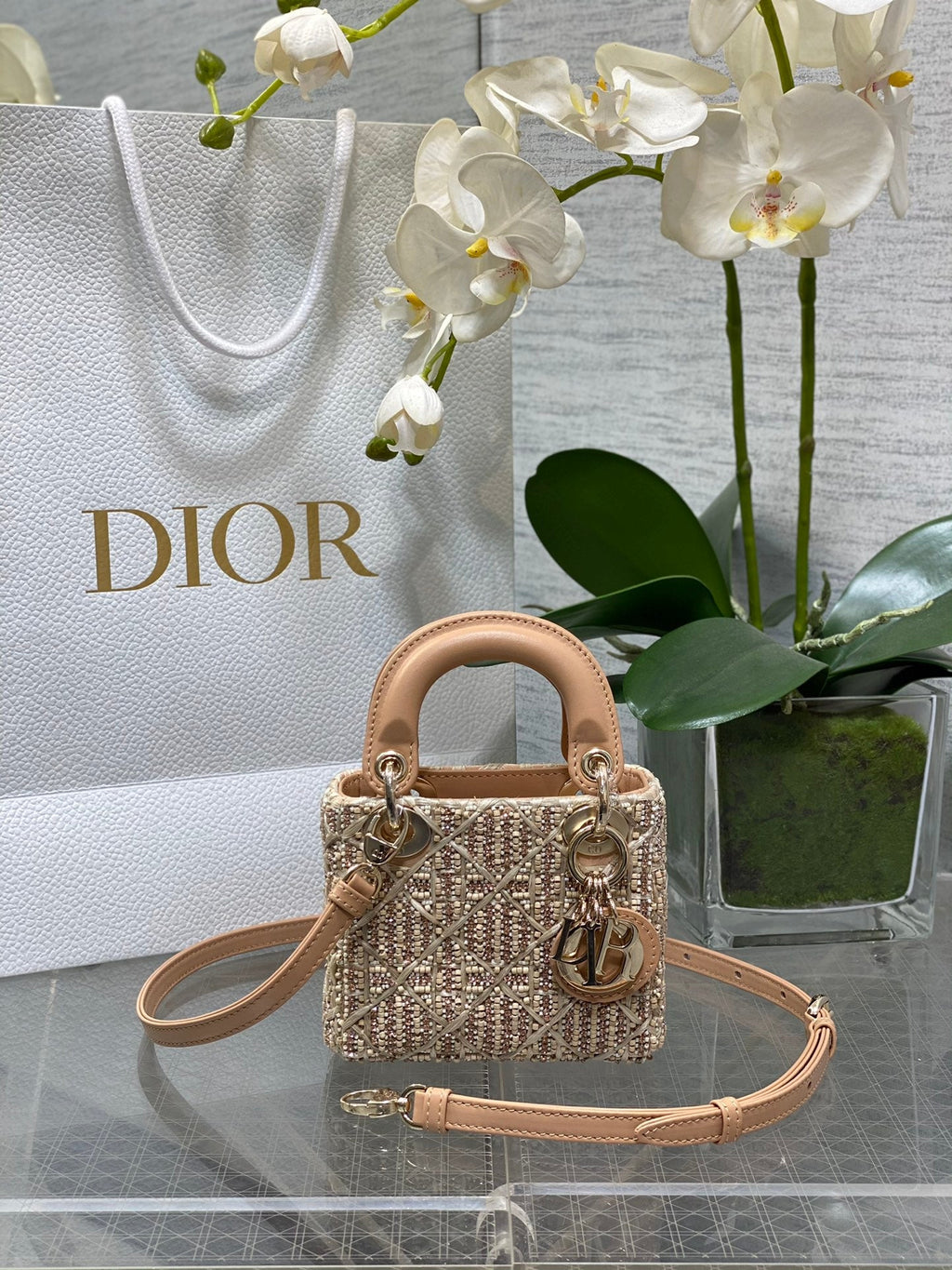Lady Dior Micro Bag S0856 Apricot Lambskin M53 - Default Title - View 1