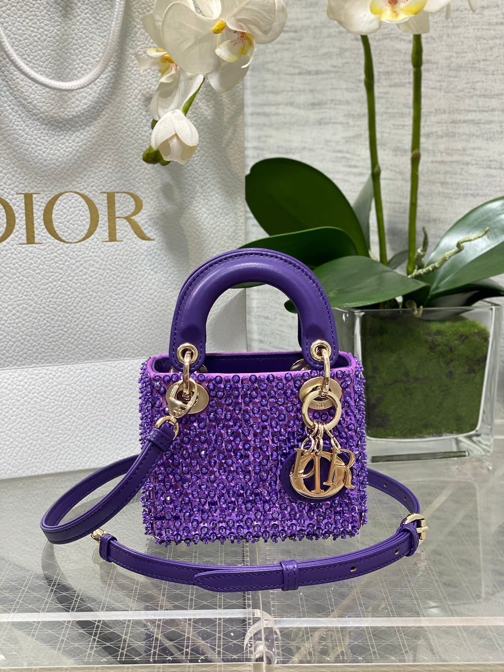 Lady Dior Micro Bag S0856 Purple Lambskin M50 - Default Title - View 1