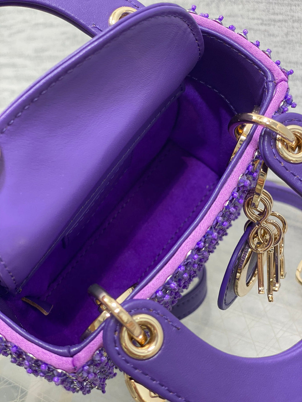 Lady Dior Micro Bag S0856 Purple Lambskin M50 - Default Title - View 7