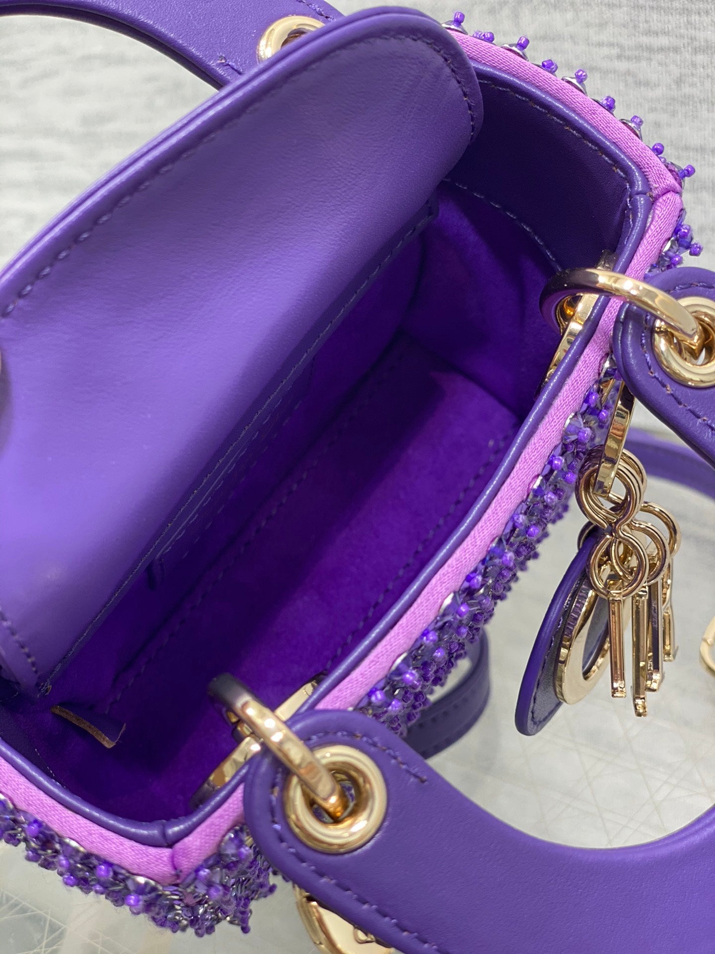 Lady Dior Micro Bag S0856 Purple Lambskin M50 - Default Title - View 7