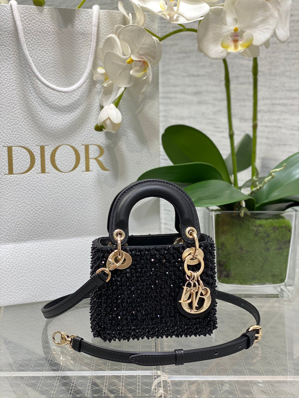 Lady Dior Micro Bag S0856 Black Lambskin M51 - Default Title - View 1