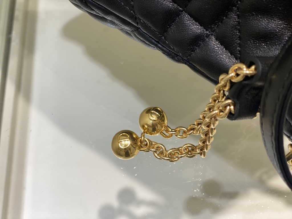 Large Dior Ammi Bag M22576 Black Supple Macrocannage Lambskin