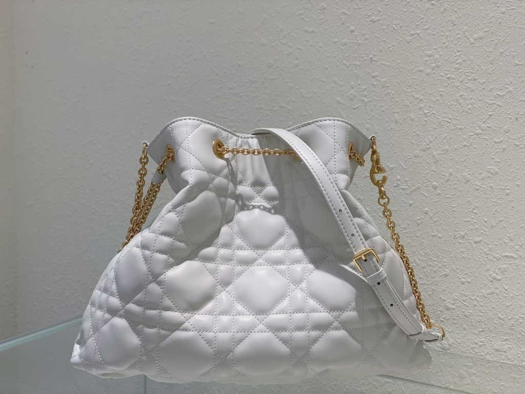 Large Dior Ammi Bag M22576 Beige Supple Macrocannage Lambskin