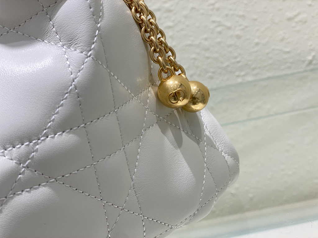 Large Dior Ammi Bag M22576 Beige Supple Macrocannage Lambskin