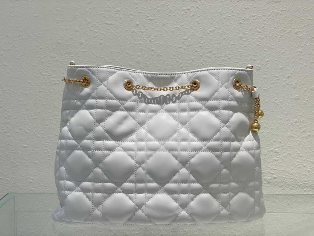 Large Dior Ammi Bag M22576 Beige Supple Macrocannage Lambskin