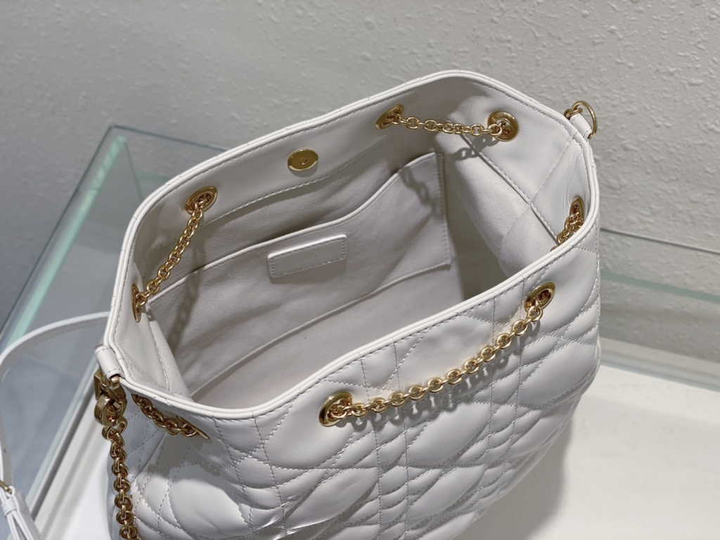 Large Dior Ammi Bag M22576 Beige Supple Macrocannage Lambskin