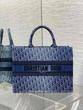 Large Dior Book Tote M1286 Blue Denim Dior Oblique Jacquard