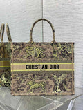 Large Dior Book Tote M1286 Yellow Toile de Jouy Sauvage Embroidery