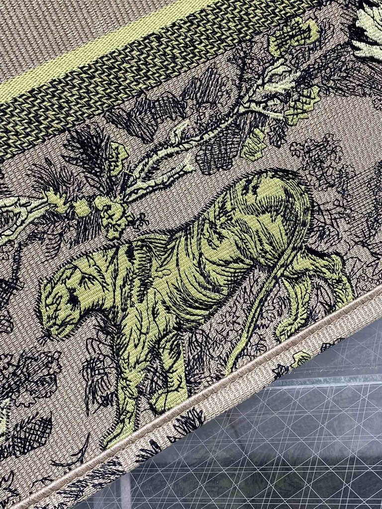 Large Dior Book Tote M1286 Yellow Toile de Jouy Sauvage Embroidery