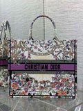 Large Dior Book Tote M1286 Purple Multicolor Dior 4 Saisons Automne Soleil Embroidery