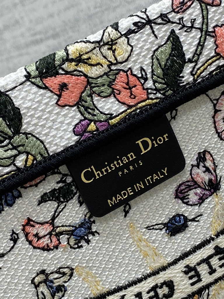 Large Dior Book Tote M1286 Purple Multicolor Dior 4 Saisons Automne Soleil Embroidery