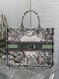 Large Dior Book Tote M1286 Ecru Multicolor Dior 4 Saisons Automne Soleil Embroidery