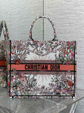 Large Dior Book Tote M1286 Orange Multicolor Dior 4 Saisons Automne Soleil Embroidery