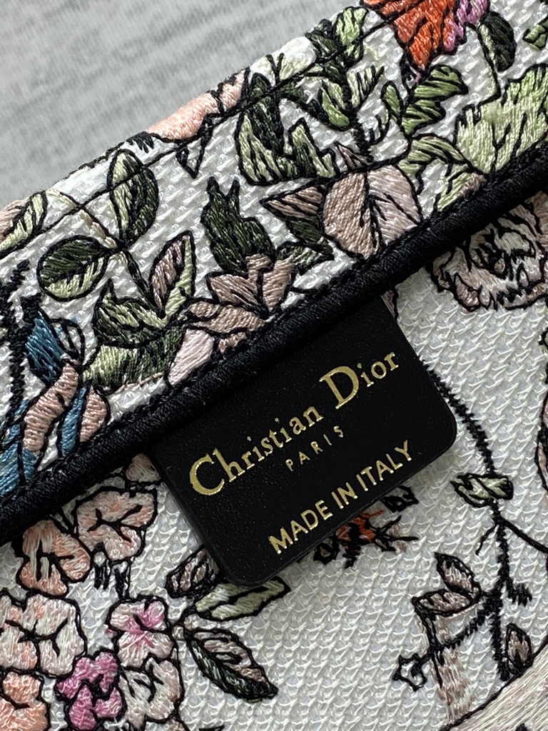 Large Dior Book Tote M1286 Orange Multicolor Dior 4 Saisons Automne Soleil Embroidery