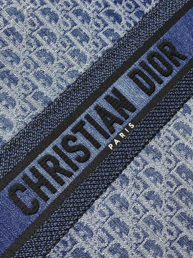 Large Dior Book Tote M1286 Blue Denim Dior Oblique Jacquard