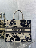Large Dior Book Tote M1286 Apricot Peony Embroidery