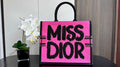 Large Dior Book Tote M1286 Two-Tone Fuchsia and Purple Miss Dior Graffiti Embroidery