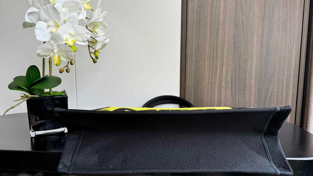 Large Dior Book Tote M1286 Two-Tone Green and Blue Miss Dior Graffiti Embroidery