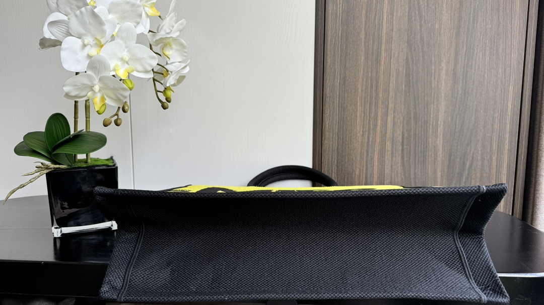 Large Dior Book Tote M1286 Two-Tone Green and Blue Miss Dior Graffiti Embroidery