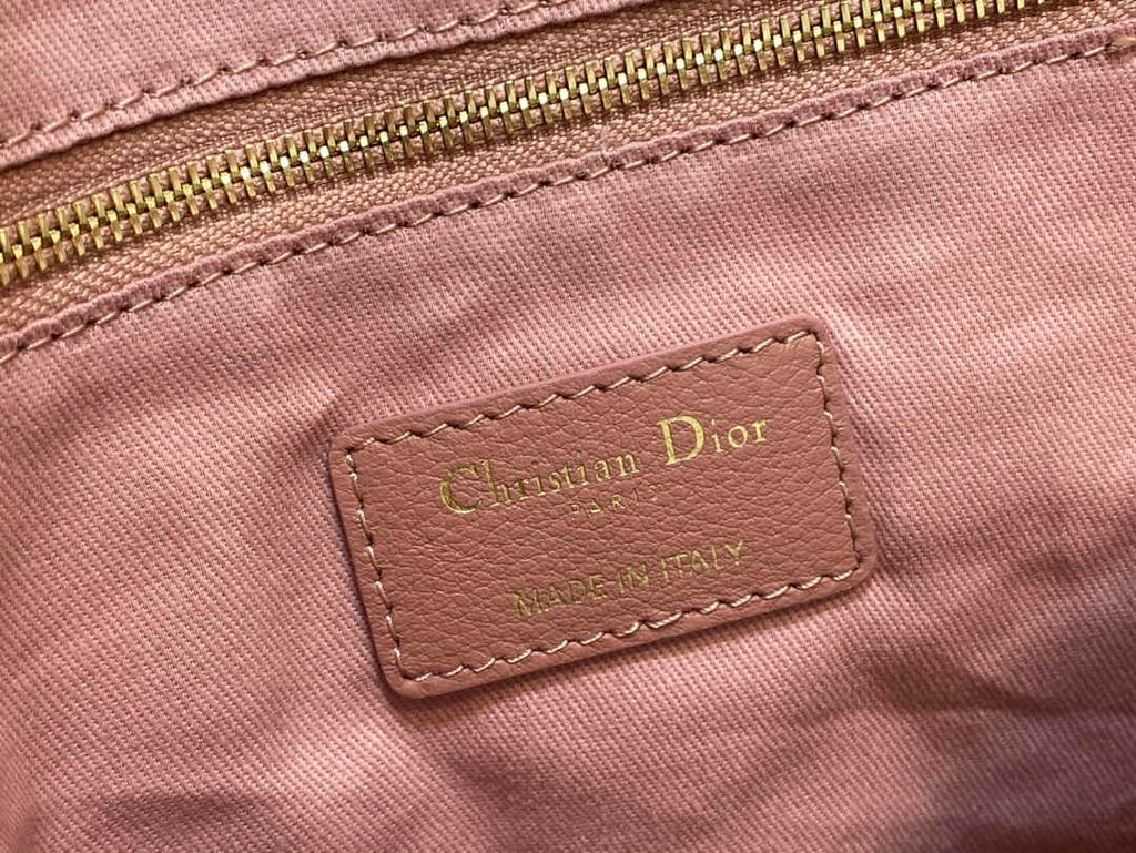 Large Dior Caro Daily Pouch S5086 Pink Supple Cannage Calfskin - Default Title - View 9