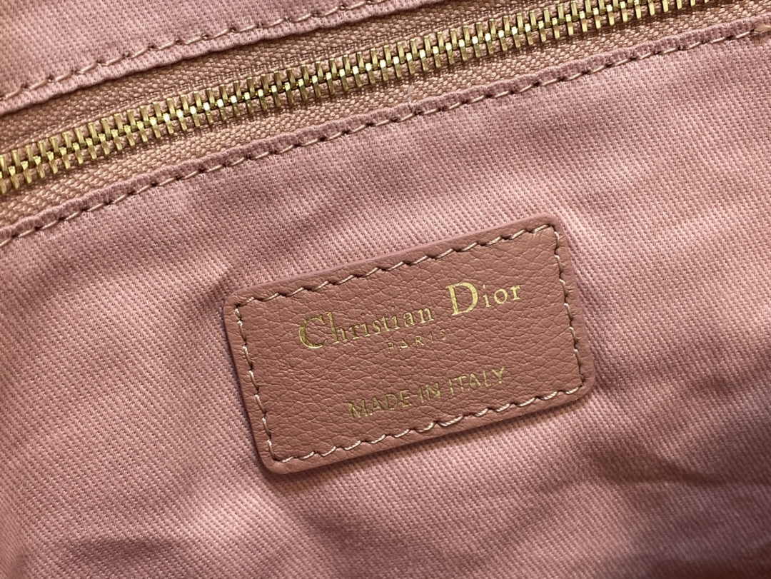 Large Dior Caro Daily Pouch S5086 Pink Supple Cannage Calfskin - Default Title - View 9
