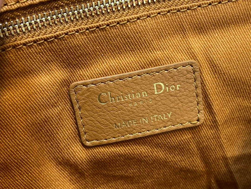 Large Dior Caro Daily Pouch S5086 Brown Supple Cannage Calfskin - Default Title - View 9
