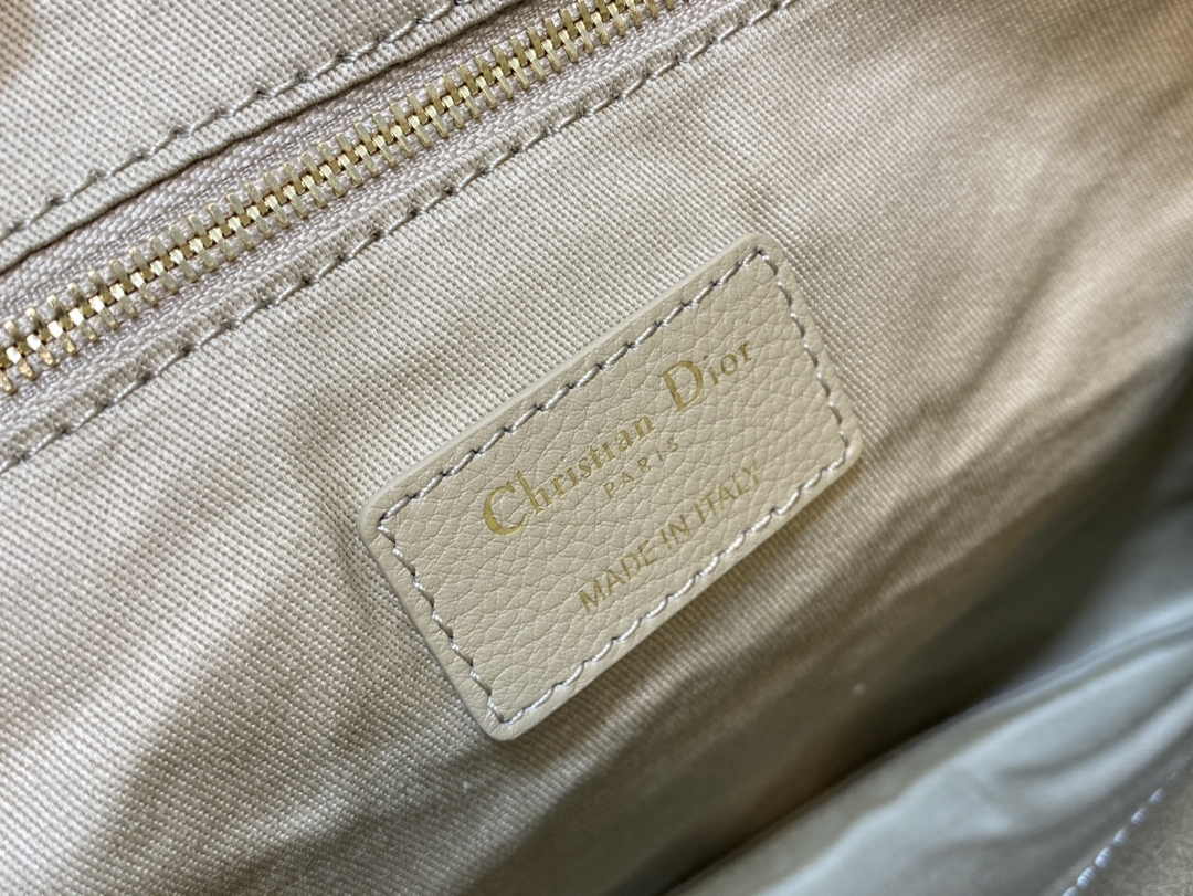 Large Dior Caro Daily Pouch S5086 Beige Supple Cannage Calfskin - Default Title - View 9