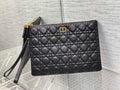 Large Dior Caro Daily Pouch S5086 Black Supple Cannage Calfskin - Default Title - View 1